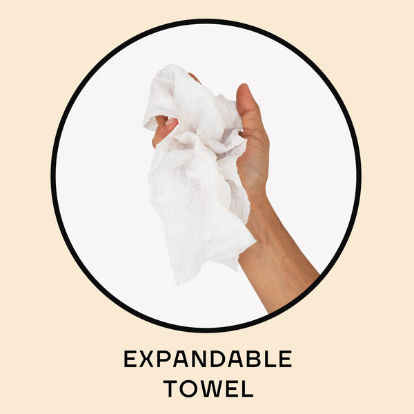 Multi-Purpose Expandable 100% Cotton Cleaning Towels, 9" x 13"